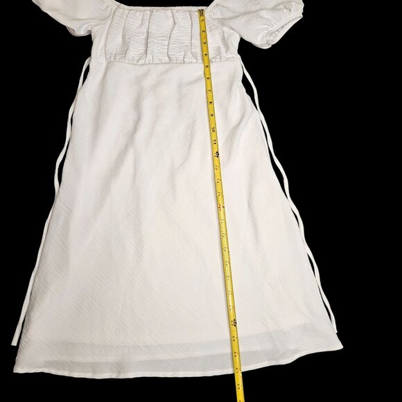 White Baby‎ Doll Dress Milkmaid Puff Sleeve XS - Picture 6 of 10